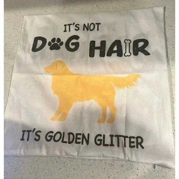 16.5x16.5” dog pillow case golden retriever zippered double sided - Picture 1 of 3